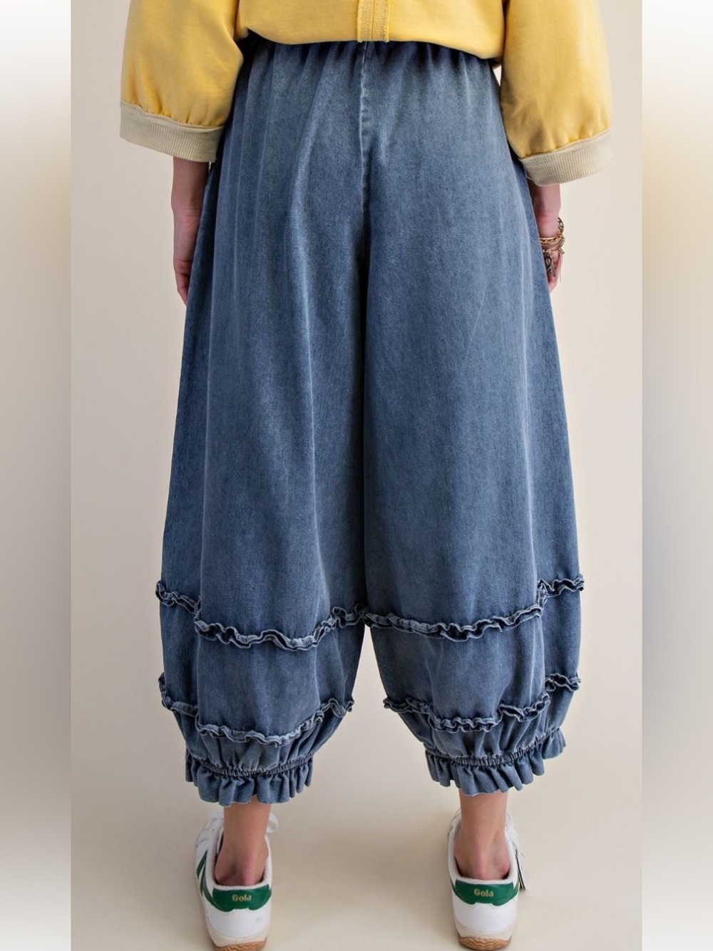 169 1-H ❤️ EASEL WASHED DENIM PANTS - Picture 2 of 4